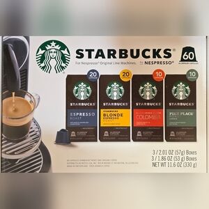 Starbucks Espresso Capsules Variety Pack - Black, Brown, Red